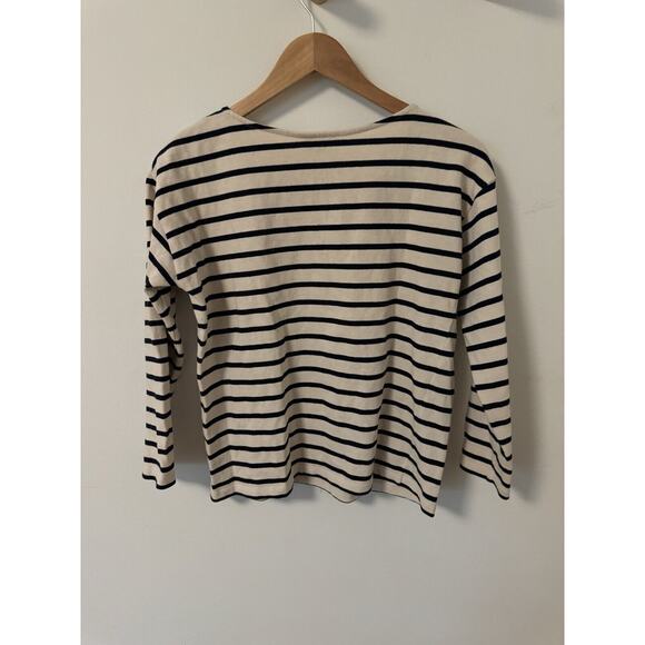 Size S Sezane Gatsby Top Ecru Marine Mariner Tee - Picture 5 of 7